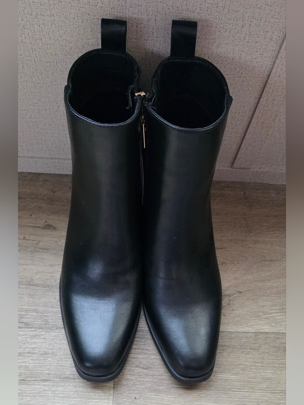 New York & Company Black Leather Ankle Boots
